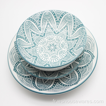 Porcelaine de vaisselle céramique de luxe de luxe de grande valeur nordique